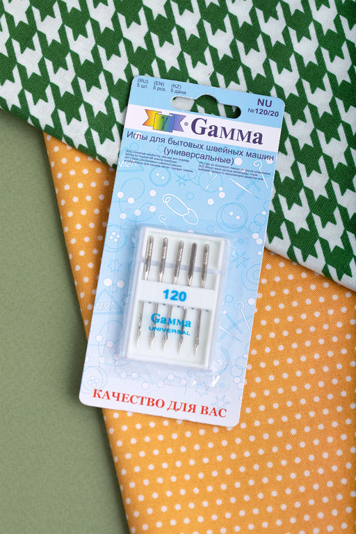 Иглы для быт. шв. машин Gamma NU №120 универсальные 5 шт в блистере №120