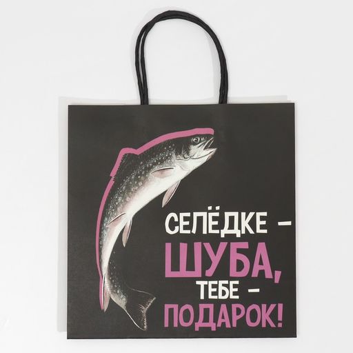 Пакет подарочный новогодний «Шуба», 22 х 22 х 11 см