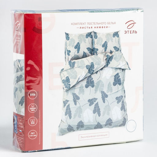 Постельное бельё Этель 2 сп Листья нимфеи 175х215 см, 200х220 см,70х70 см -2 шт  фото 7