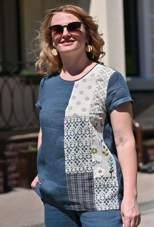 100% ЛЕН Оригинальная блуза