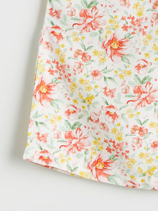 Beli Lastikli ?i?ekli K?z ?ocuk Pantolon