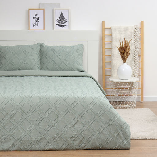 Постельное бельё LoveLife Tufting дуэт Ромб 143*215см-2шт,230*240см,50*70см-2шт, цвет зеленый, 110 г/м2 фото 5