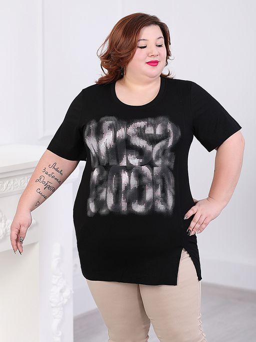 Футболка длинная больших размеров