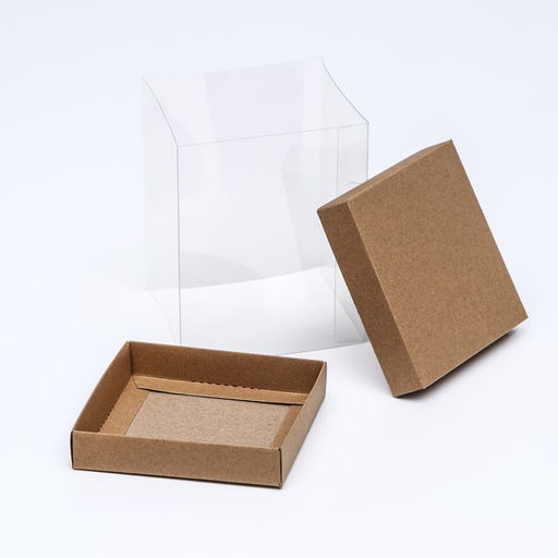 Цена за 10 шт. Коробка с PVC Мини Крафт, 10?10?12 см - UPAK LAND фото 4