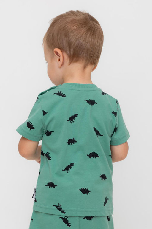 Crockid _ КР 302737/малахитово-зеленый,дино к558 фуфайка (футболка) д/мал яс  фото 5