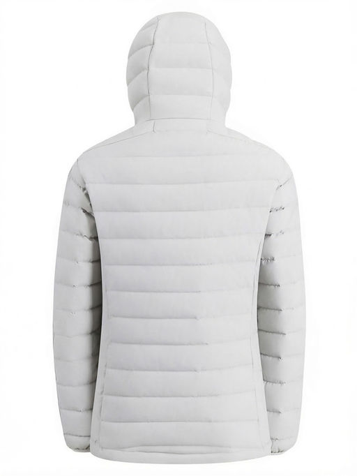 Куртка женская стёганая с капюшоном с графеновой подкладкой светло-бежевого цвета 9624_1SB