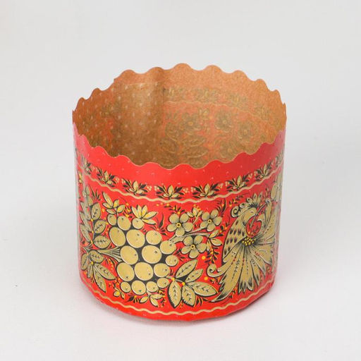 Цена за 20 шт. Форма бумажная для кулича Деко-про «Хохлома», 7×6 см, МИКС