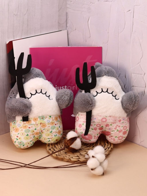 Мягкая игрушка "Shark with fork", pink, 23 см