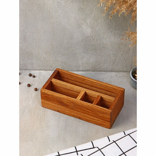 Подставка для специй деревянная Adelica, 4 секции, дуб