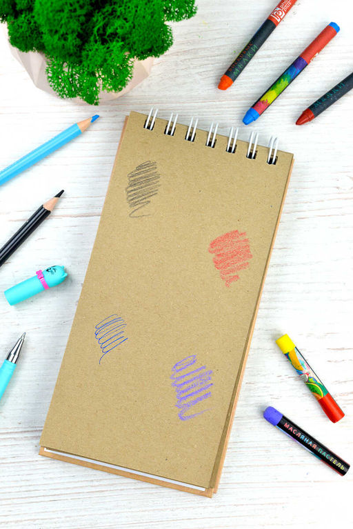 Скетчпад 105х210 мм, 80 л, блок - крафт-бумага 80 г/м?, арт. 60584 ЗЕБРА-СЁРФЕР