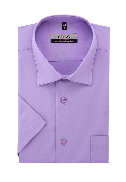 Сорочка мужская короткий рукав GREG 720/107/3823/Z STRETCH  фото 2
