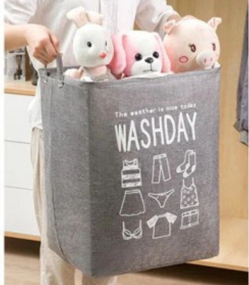 Корзина для вещей на завязках "Washday" серая