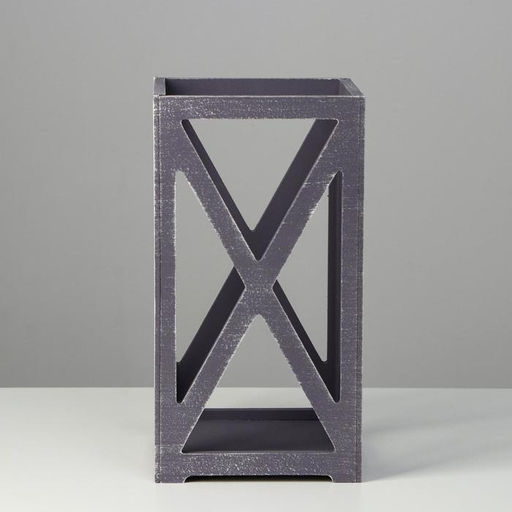 Кашпо деревянное 141426 см Фонарь Хай-тек Прованс, серый графит - Дарим красиво фото 2