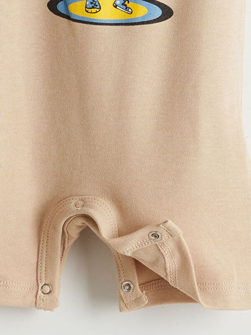 Bisiklet Yaka Avokado Bask?l? Erkek Bebek Tulum