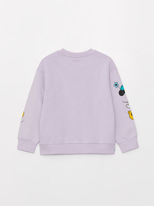 Bisiklet Yaka Minnie ve Mickey Mouse Bask?l? Uzun Kollu K?z ?ocuk Sweatshirt - Waikiki фото 2