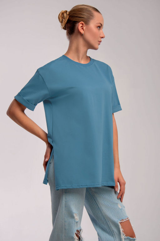Арт. 31122 Футболка женская 44-52 (5 шт) Цвет:Голубой - Калинка фото 3