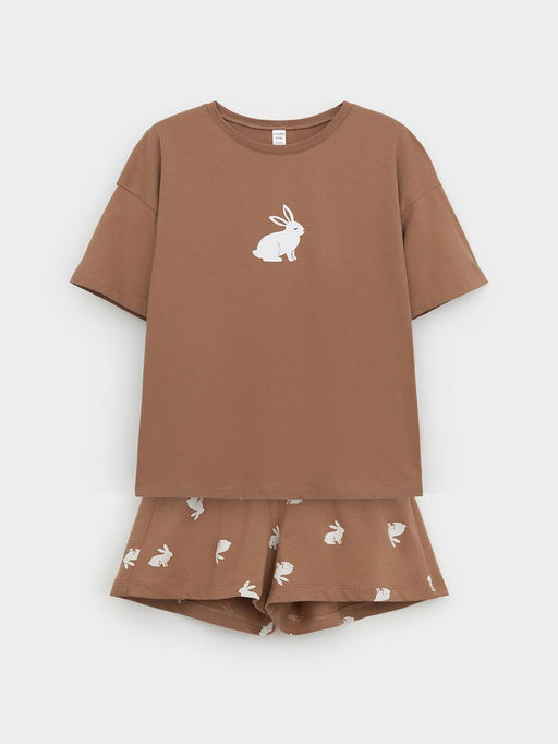 МП 1658-1/шоколадный 1230 Н111 пижама для дев