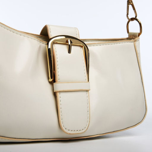 Сумка-багет на молнии, цвет белый - Simaland фото 4