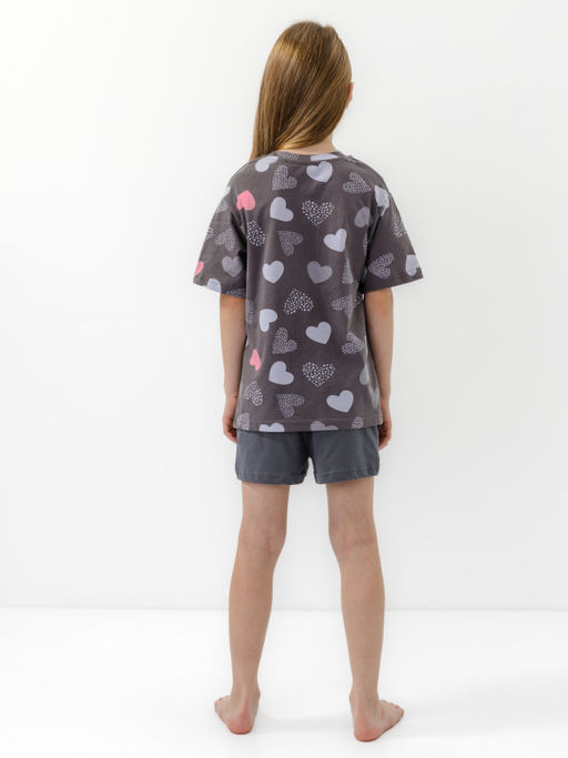 CHILLEASY 180007C-29 Комплект пижама для девочки (футболка, шорты), Антрацит