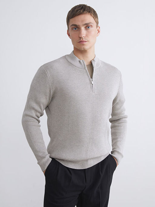 Dik Yaka Erkek Triko Kazak