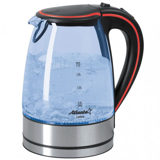 Чайник электрический дисковый стекло арт.ATH-691 1,7л, 2000W