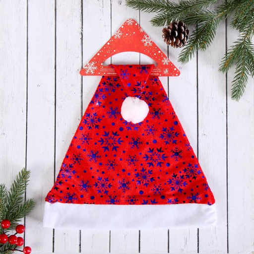 Цена за 2 шт. Колпак новогодний Сияние снежинки 27х40 см, красный - Зимнее волшебство фото 4