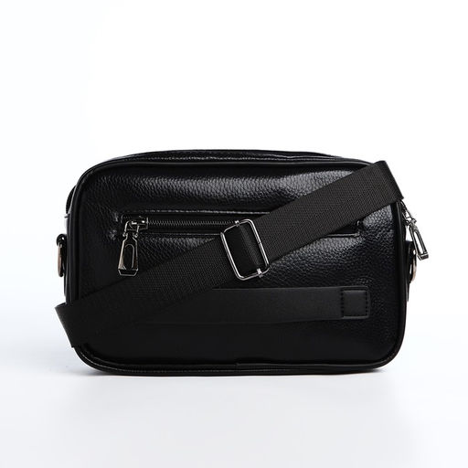 Сумка мужская через плечо, искусственная кожа, цвет чёрный - Simaland фото 3