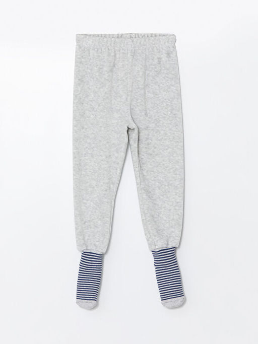Beli Lastikli ?orapl? Erkek Bebek Pijama Alt