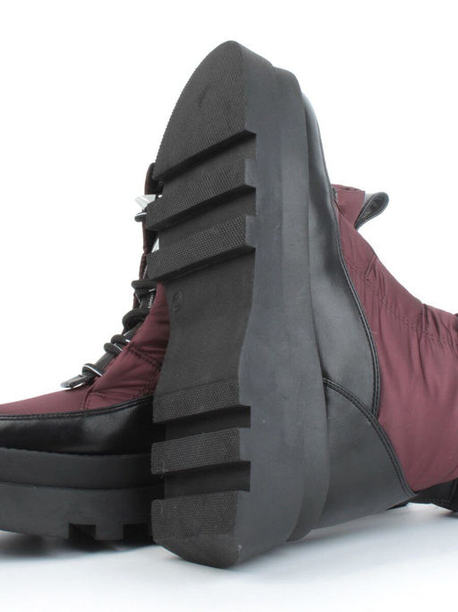 02-FAS16-4Z VINOUS/BLACK Дутики женские (искусственная кожа, плащевая ткань, шерсть) - Фабричный китай фото 15