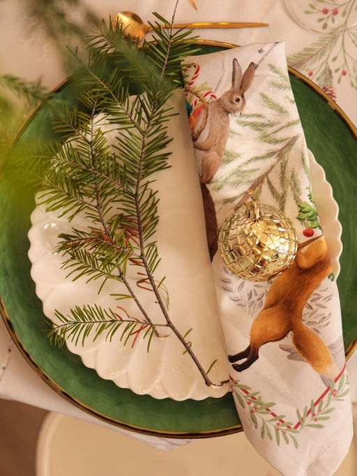 Набор салфеток сервировочных «Этель. Новогоднее чудо», 40×40 см - 4 шт., серые