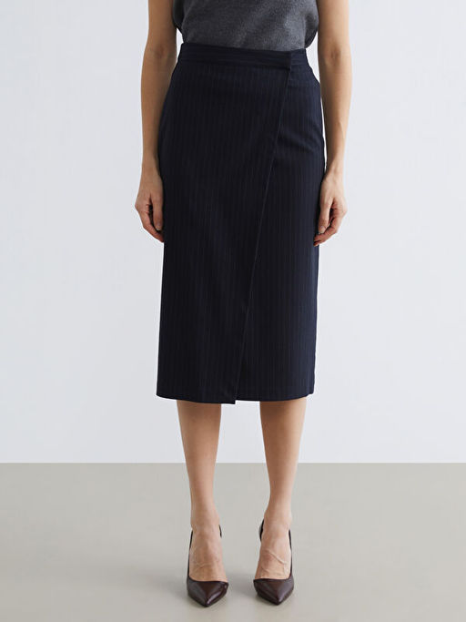 Beli Fermuarl? ?izgili Etek