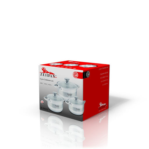 Набор посуды нерж ZEIDAN 6 пр (2л, 3л, 4л) с крыш, арт. Z-50632