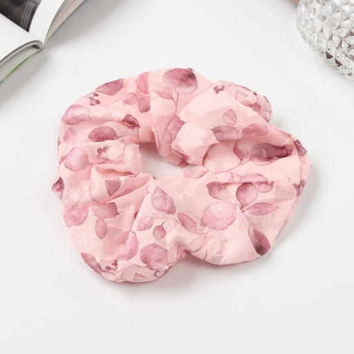 Цена за 2 шт. Резинка для волос «Орбита», листочки стиль, 13 см, розовая