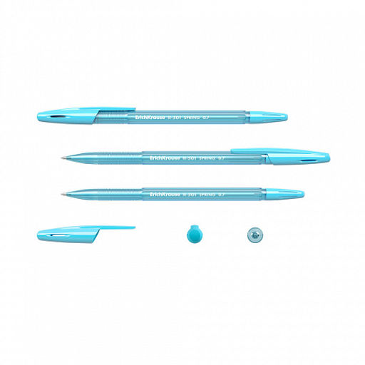Цена за 50 шт. Ручка шариковая ErichKrause R-301 Stick Spring 0.7, цвет чернил синий (в коробке по 50 шт.)  фото 9