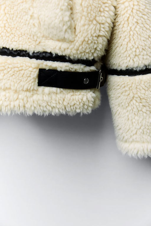FAUX SHEARLING BIKER JACKET ZW COLLECTION - Zara фото 7