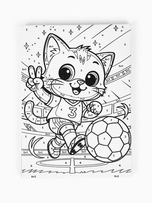 Картина по номерам «Пушистый футболист», 21×15 см