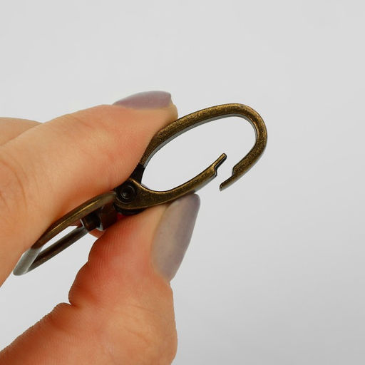 Карабин металлический, 45×38 мм / 32×2.7 мм, 10 шт., цвет бронзовый