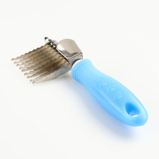 Колтунорез боковой Комфорт 9 лезвий, нескользящая резиновая ручка, голубой - Пижон фото 2