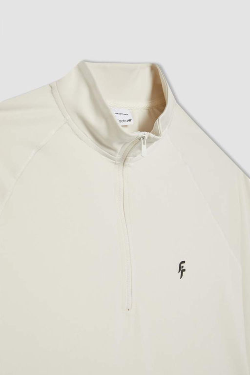 DeFactoFit Длинная футболка с воротником-стойкой и длинными рукавами для спортсменов  фото 9