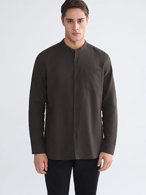 Regular Fit Hakim Yaka Uzun Kollu Erkek G?mlek