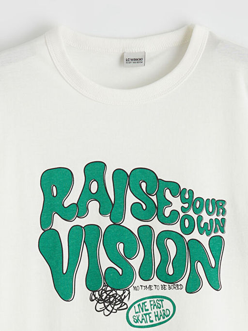 Bisiklet Yaka Bask?l? Erkek ?ocuk Ti??rt