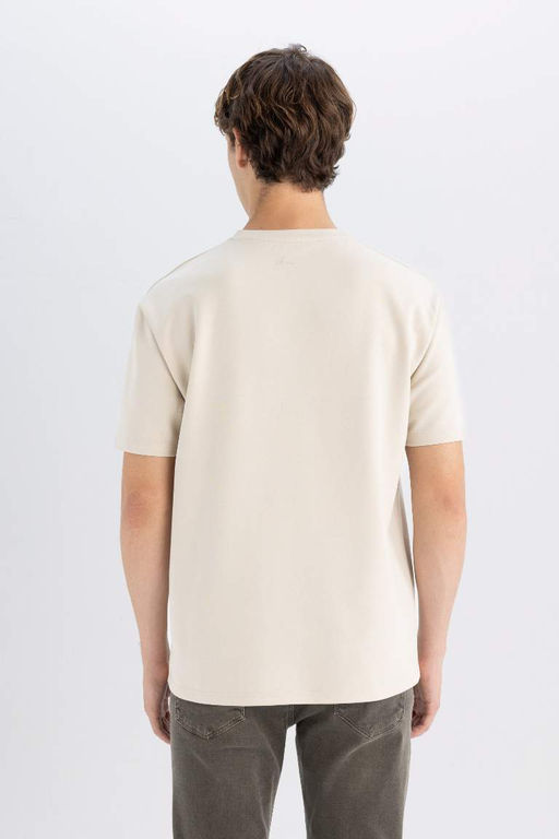 Футболка обычного кроя с круглым вырезом из плотной ткани с принтом - Defacto фото 7