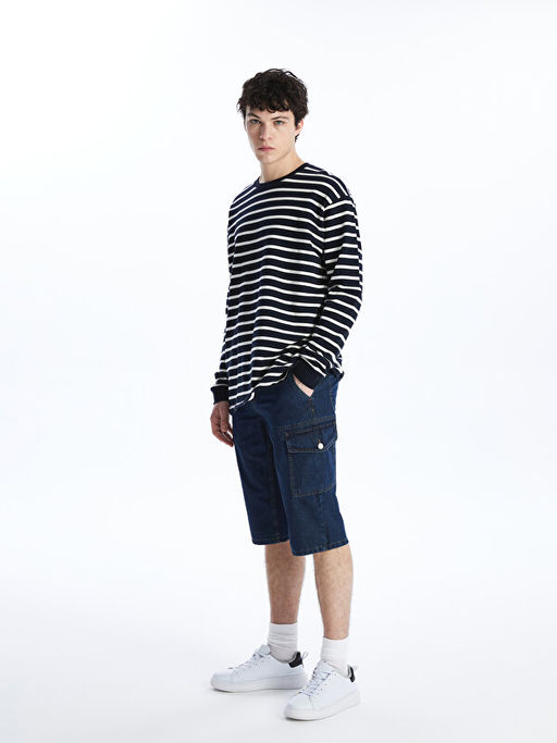 Standart Kal?p Erkek Jean Bermuda
