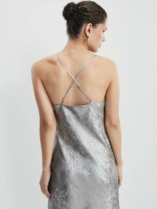 Платье миди из блестящей ткани / Zarina  фото 8