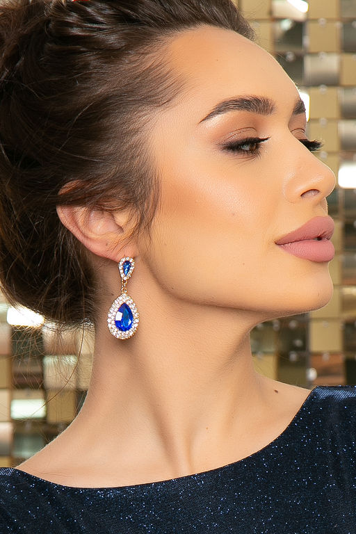Серьги Королевская роскошь (блю) Бижу61 - Lt collection фото 2