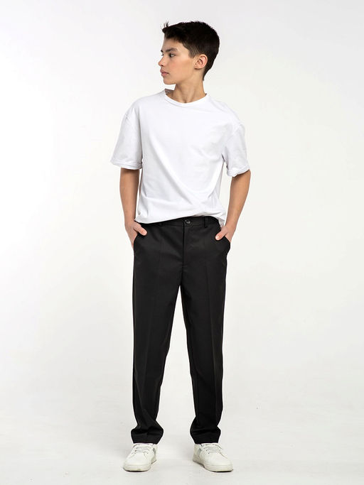Черные школьные брюки для мальчика Mooriposh, модель 0914