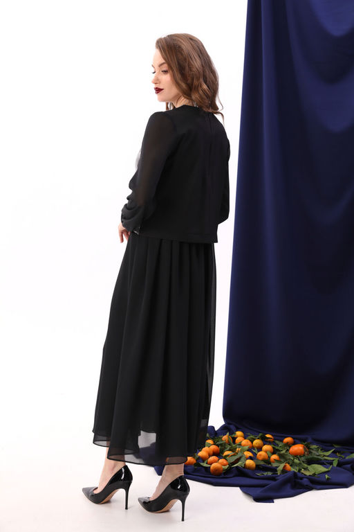 Платье NIKVA н740-8 черный+серебро  фото 6