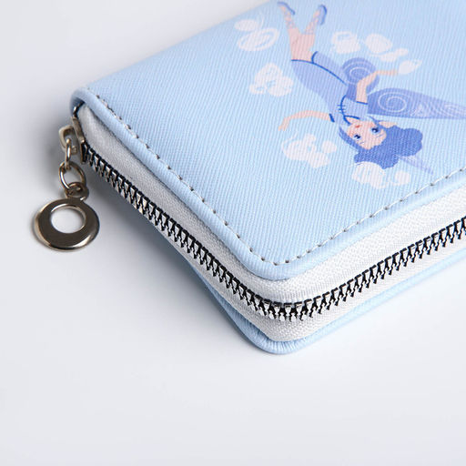 Кошелёк на молнии, отдел для карт, для монет, голубой