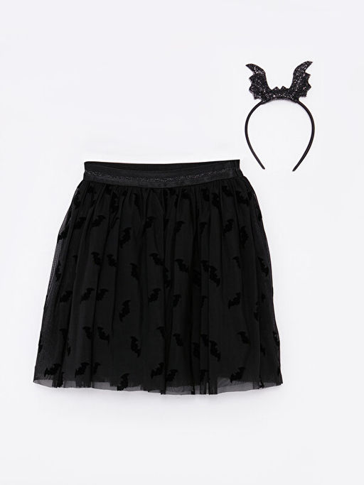 Beli Lastikli Desenli K?z ?ocuk Etek ve Ta?