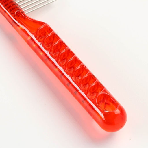 Расчёска для шерсти Пузырьки, прозрачная, 20 х 3,6 см, красная - Пижон фото 4